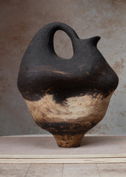 One of a kind, hand-coiled abstract sculptural vessel from aheste series.